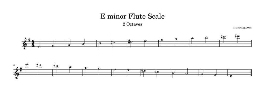 E Minor Scale For Flute