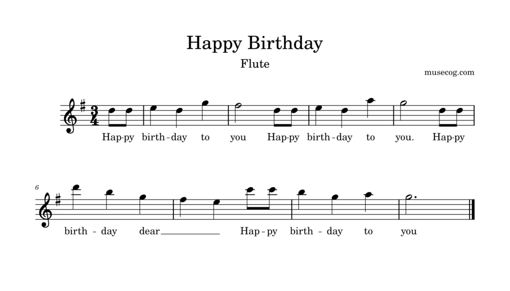 Happy Birthday flute