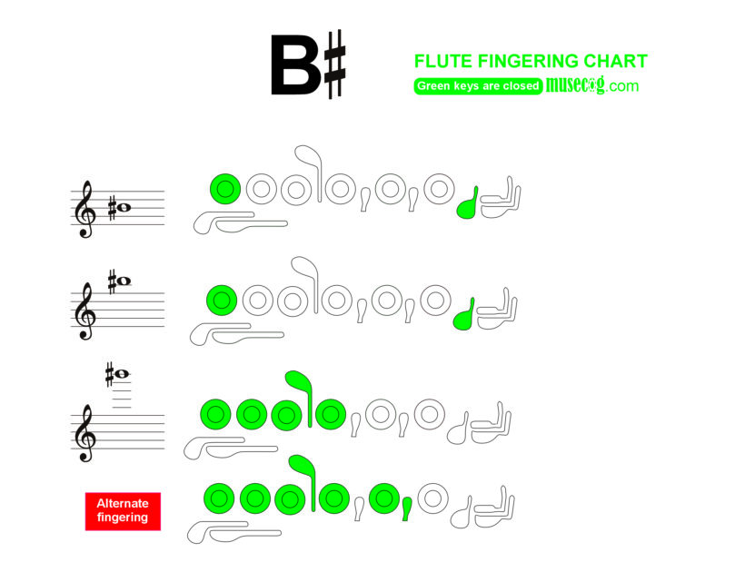 how to play b sharp on flute