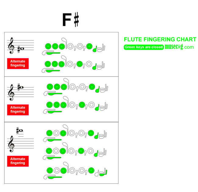 f sharp flute finger chart