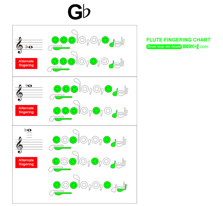 g flat flute finger chart