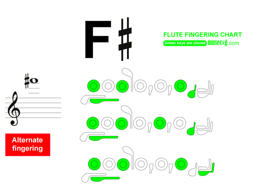 High F sharp flute finger placement chart