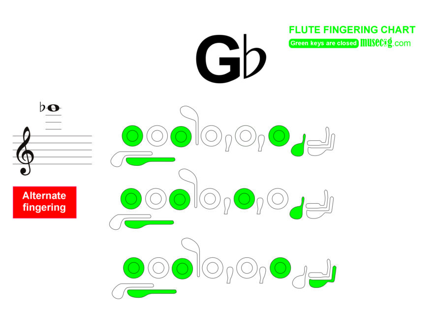 high g flat flute finger