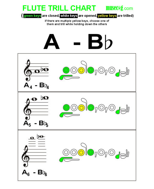 A to B flat trill on flute