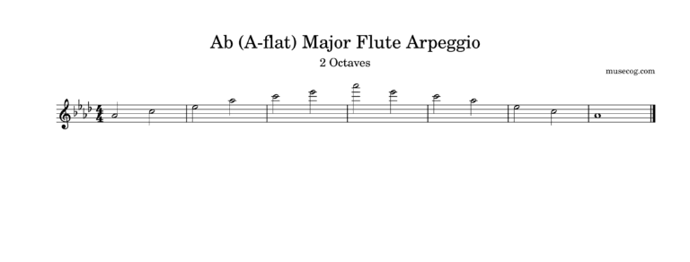 A-flat (Ab) major arpeggio on the flute