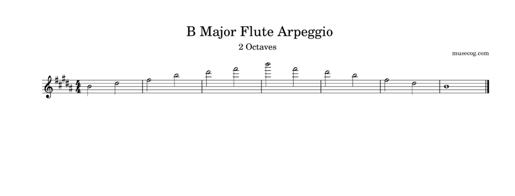 B major arpeggio on the flute