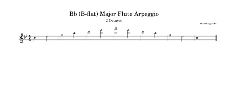 B-flat (Bb) major arpeggio on the flute
