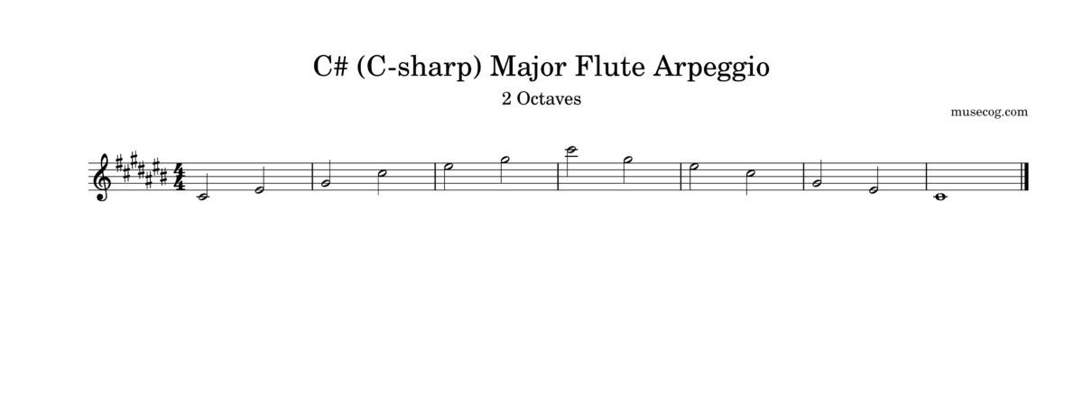 C-sharp (C♯) major arpeggio on the flute