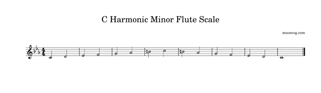 C harmonic minor scale for flute-1