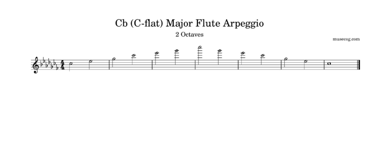 C-flat (Cb) major arpeggio on the flute