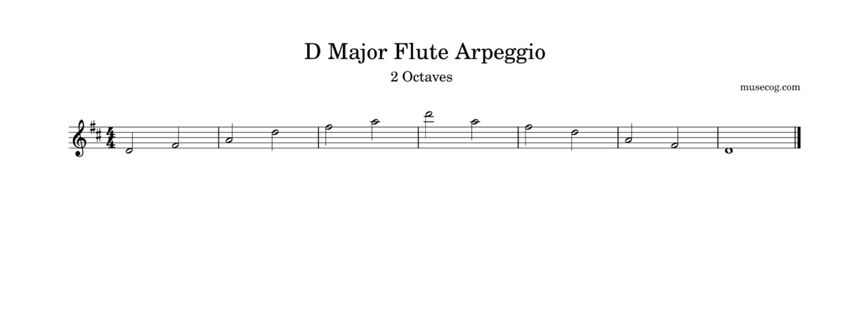 D major arpeggio on the flute