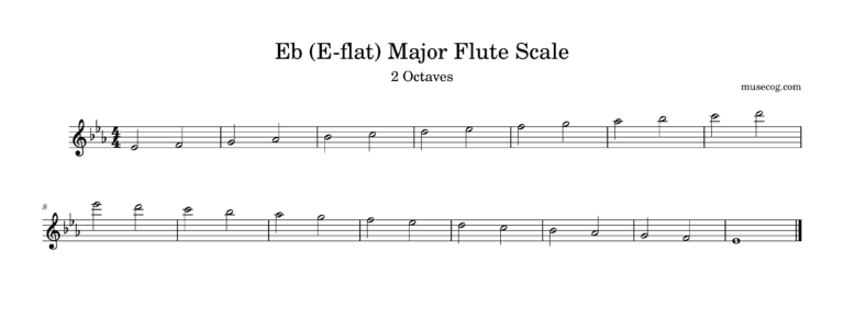 e flat major scale on flute