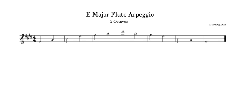 E major arpeggio on the flute