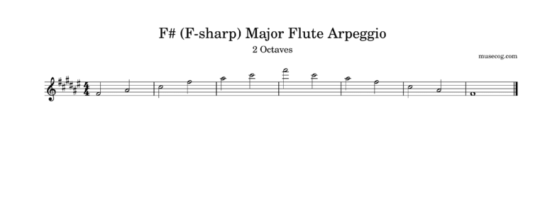F-sharp (F♯) major arpeggio on the flute