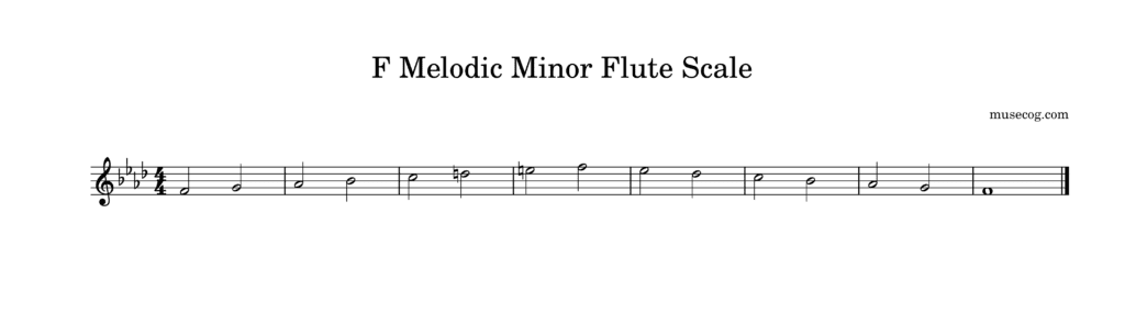 F melodic minor scale for flute-1
