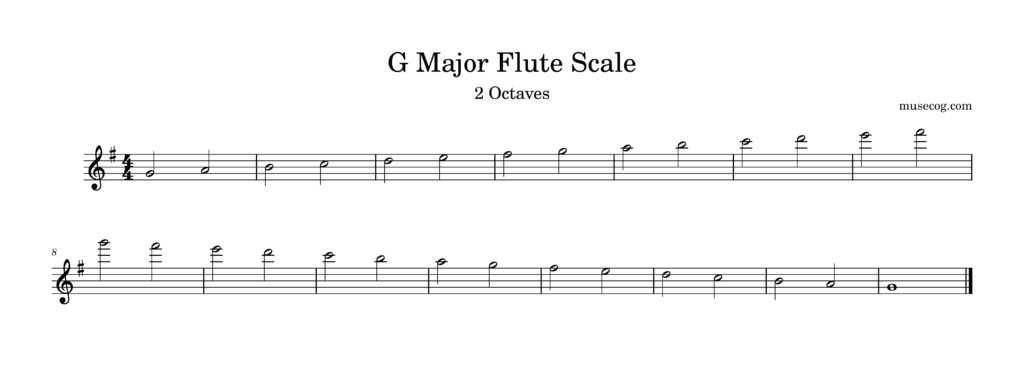 G major scale for flute