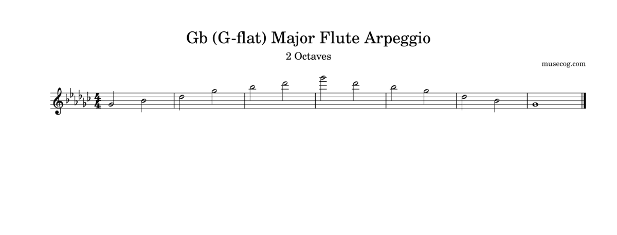 G-flat (Gb) major arpeggio on the flute