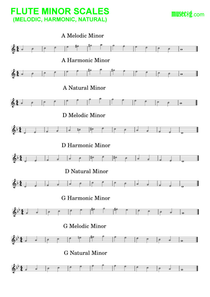 Flute minor scales