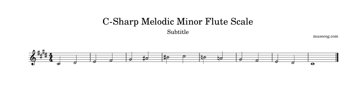 C-sharp melodic minor scale for flute-1