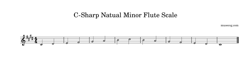 C-sharp natural minor scale for flute-1