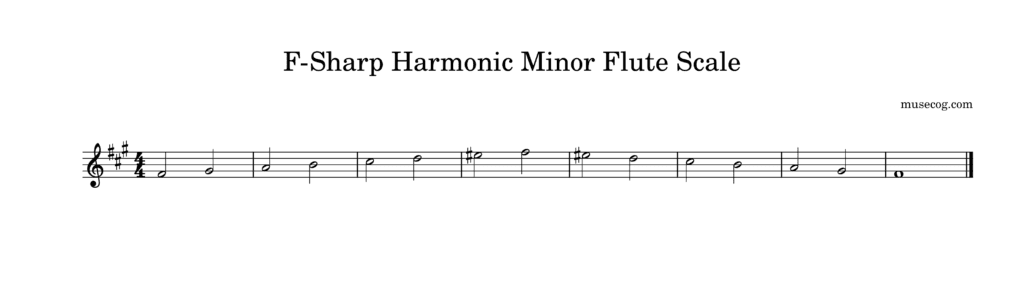 f sharp harmonic minor scale for flute