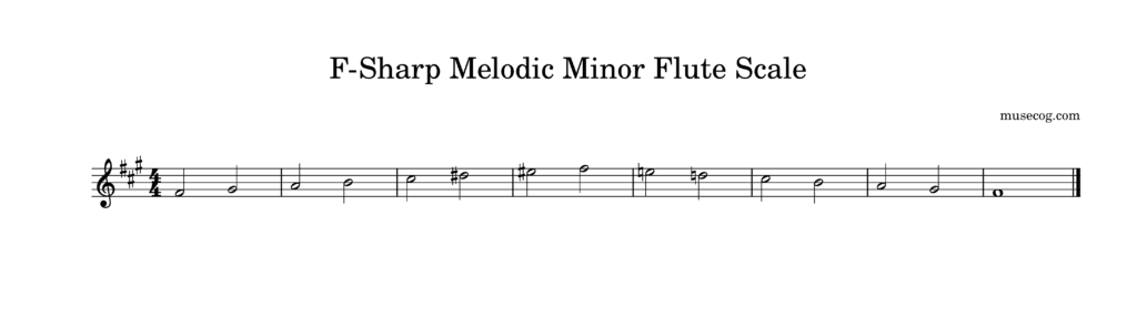 f sharp melodic minor scale for flute