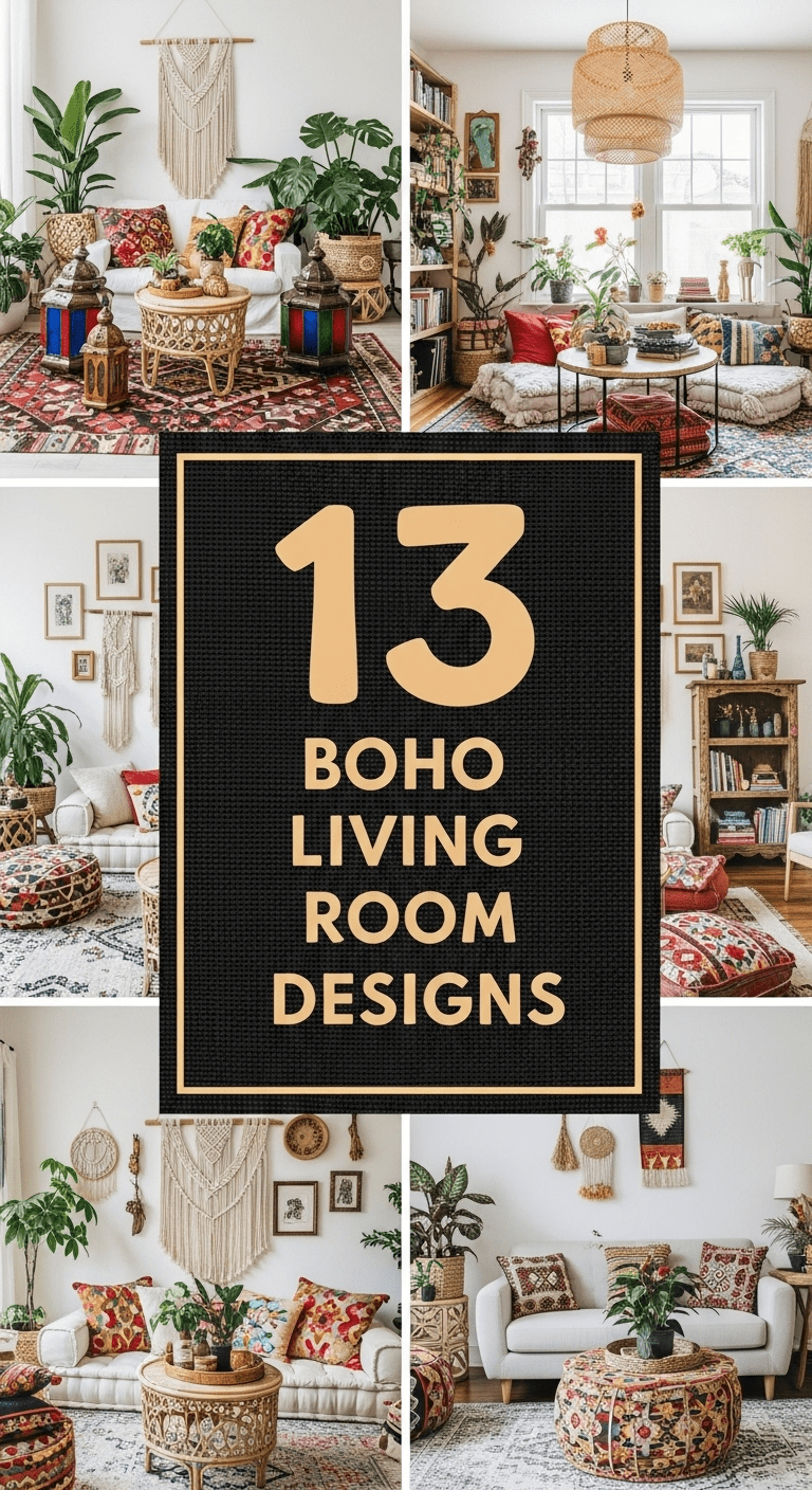 13 Boho Living Room Designs