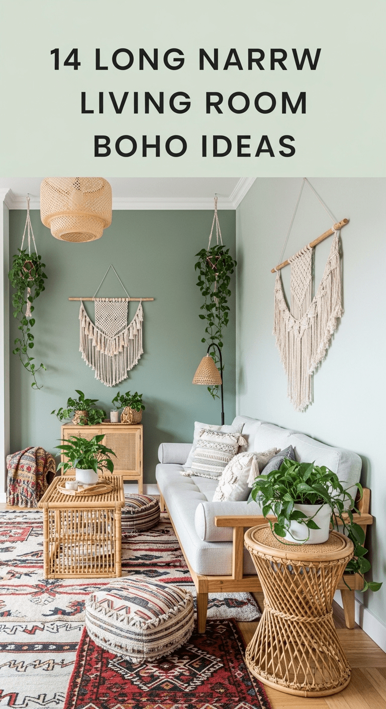 14 Long Narrow Living Room Boho Ideas