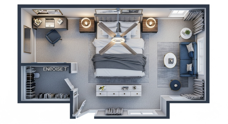 Small & Medium Bedroom Interior Design by Dimensions