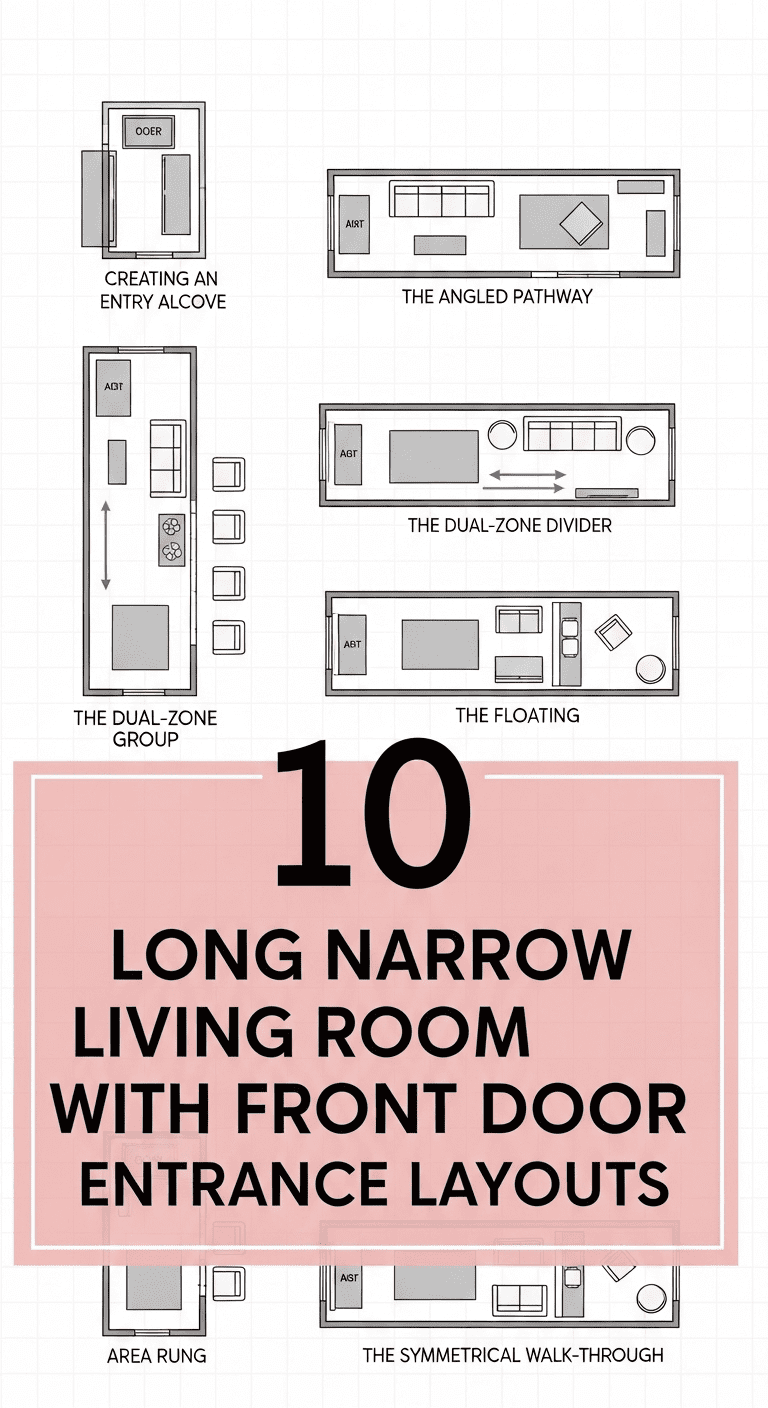 10 Long Narrow Living Room with Front Door Entrance Layouts