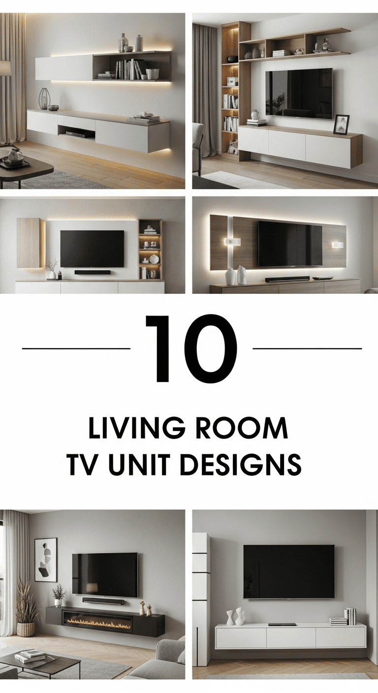 10 Living Room TV Unit Designs for Modern Homes