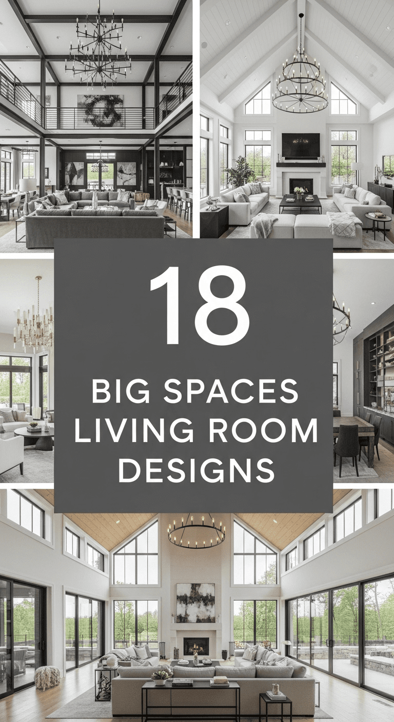18 Big Spaces Living Room Designs