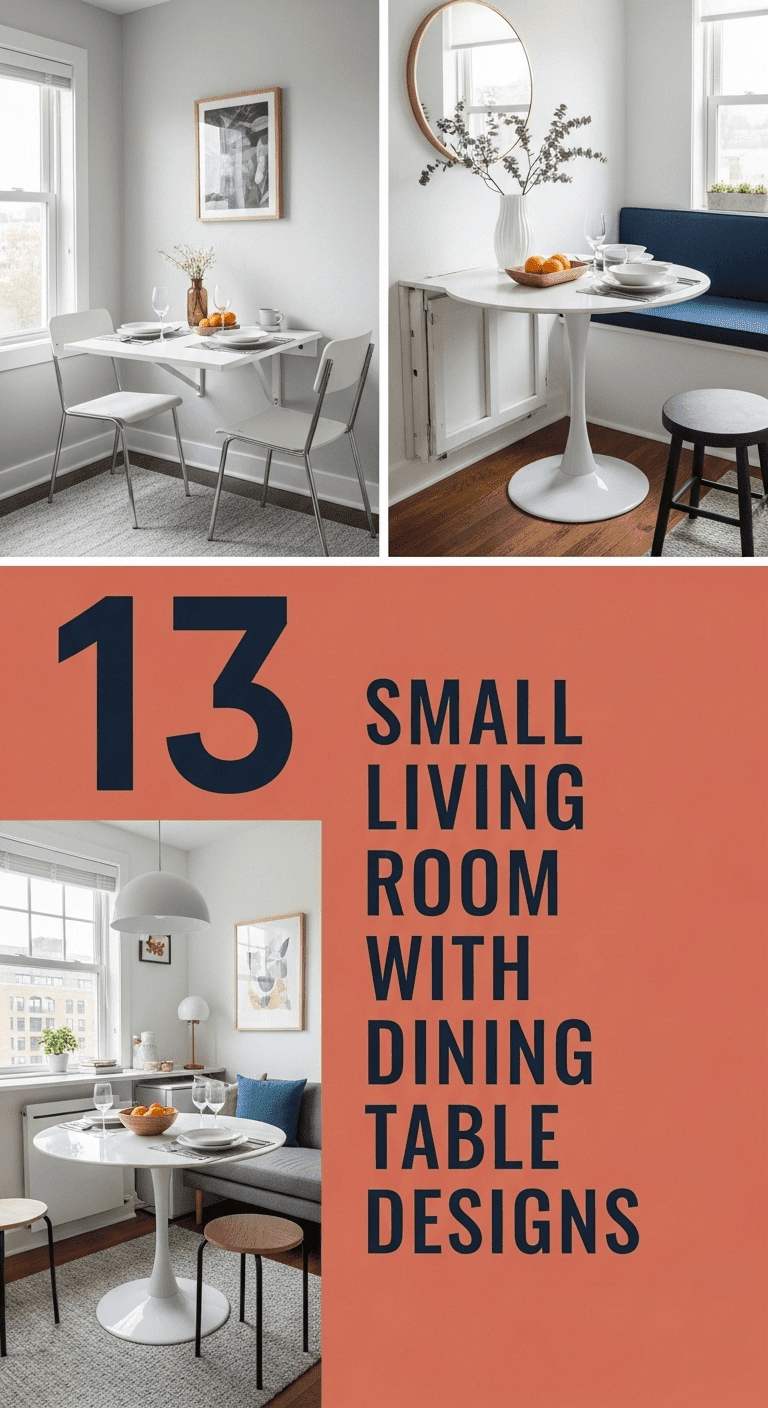 13 Small Living Room with Dining Table Designs