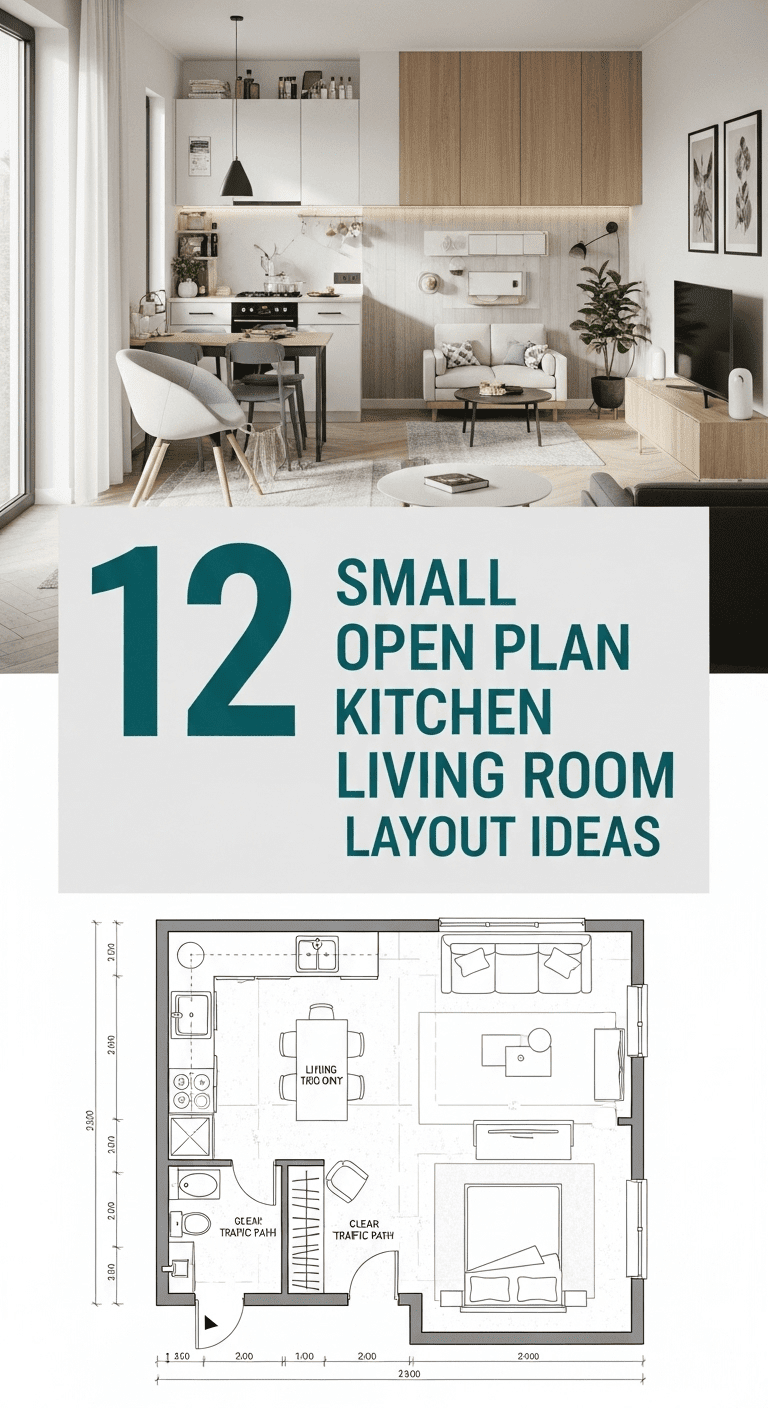 12 Small open plan kitchen living room layout ideas