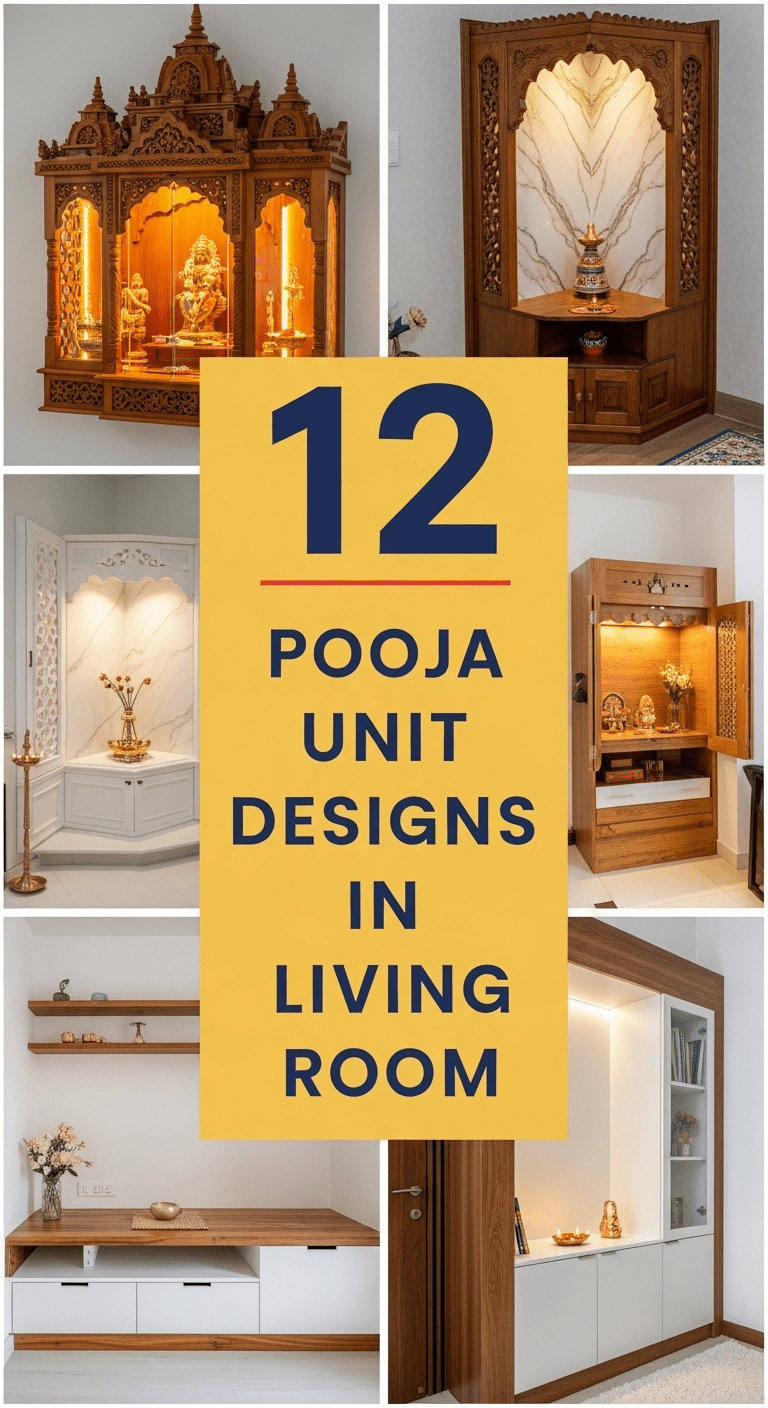 Pooja Unit Designs in Living Room