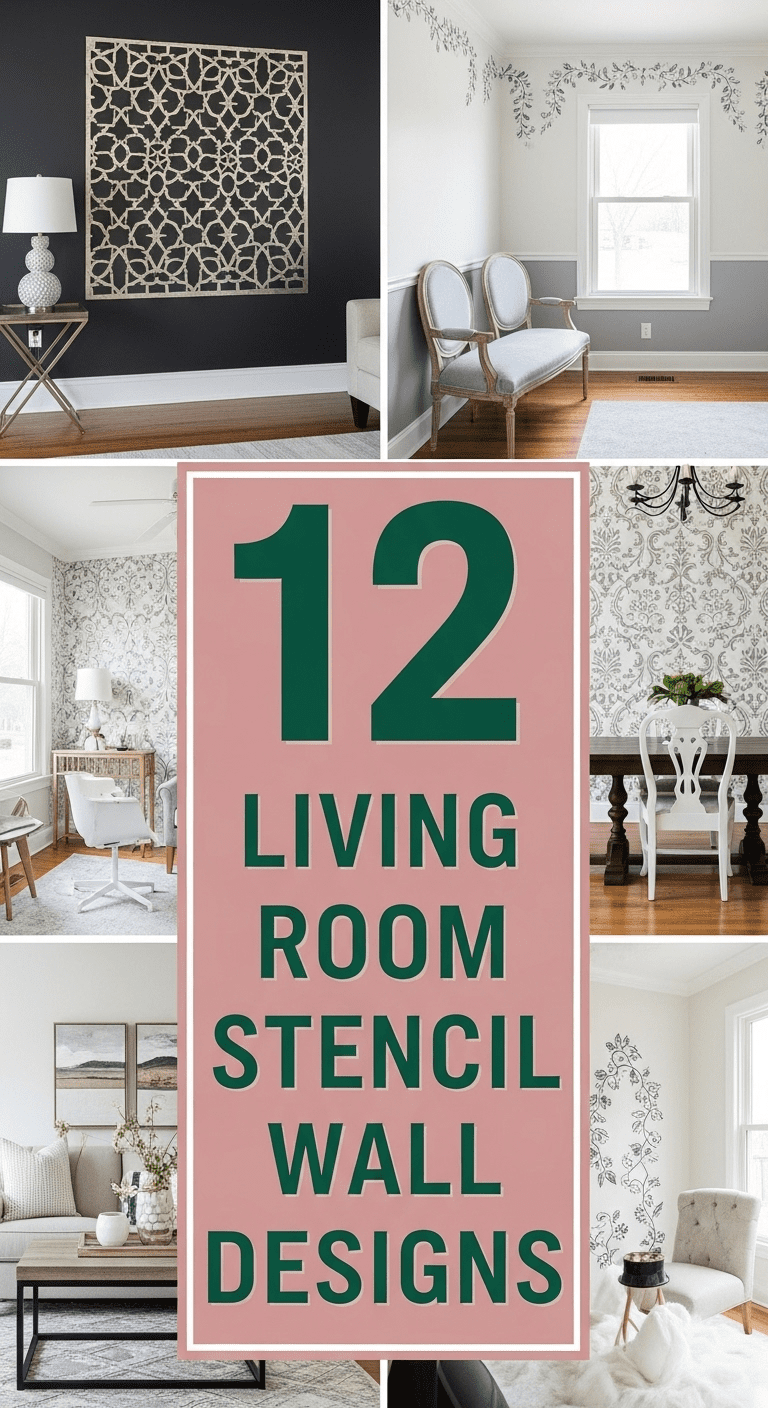 12 Living Room Stencil Wall Designs: Artistry Through Pattern