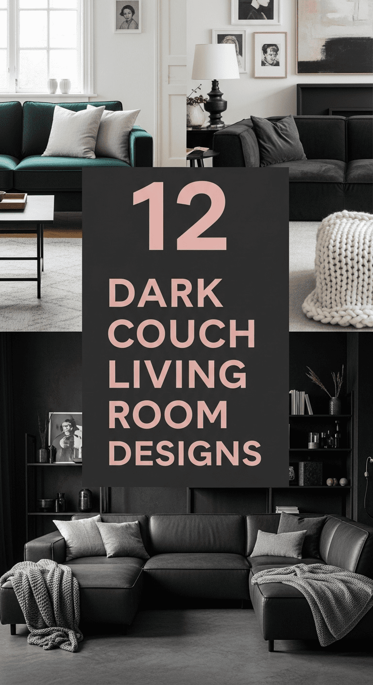 12 Dark Couch Living Room Designs: Sophisticated Depth and Contrast