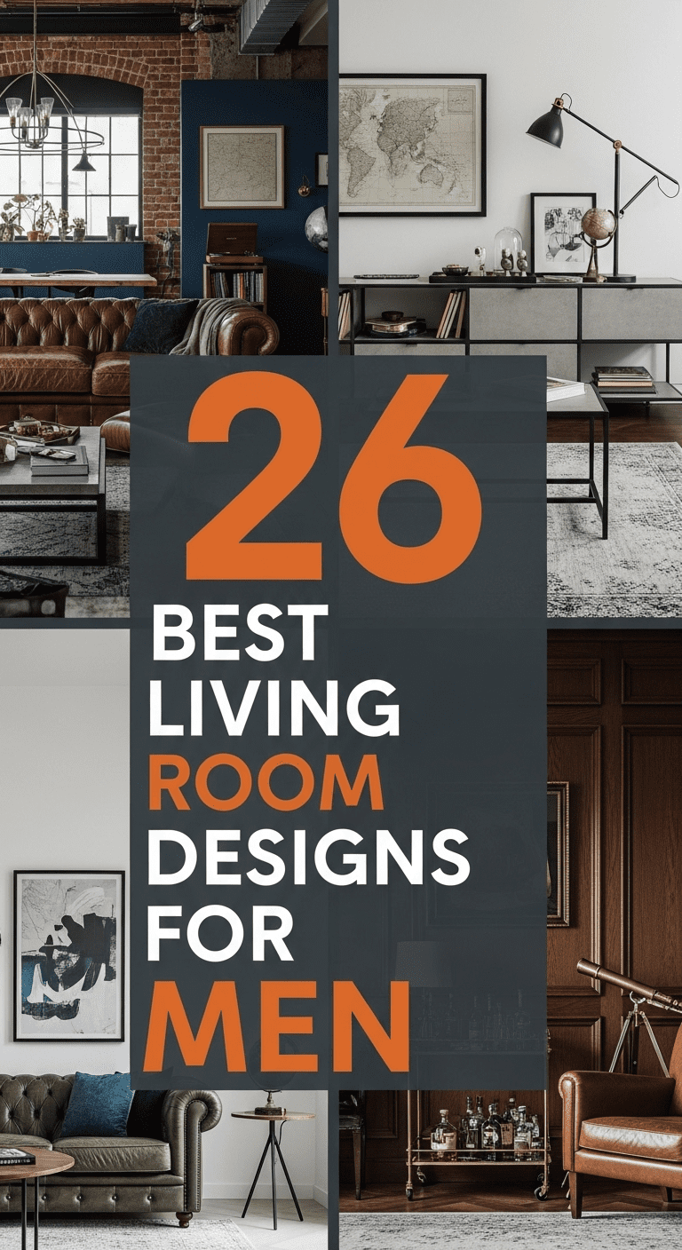 26 Best Living Room Designs for Men: Style, Substance, and Sophistication
