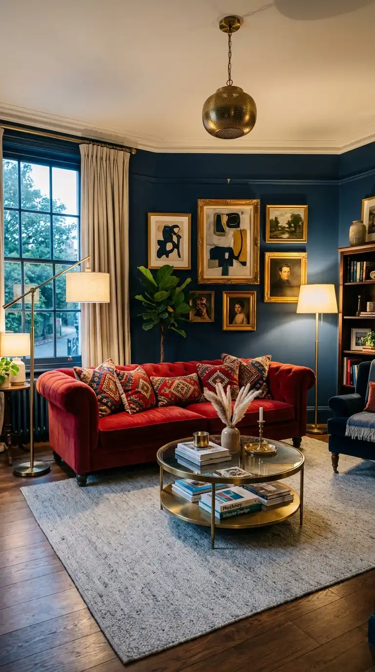 12 Red and Blue Living Room Ideas