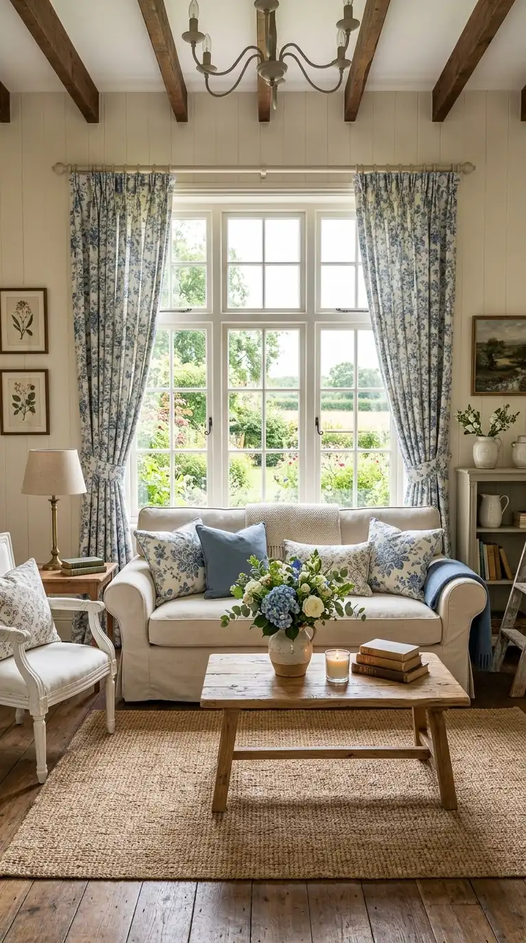 12 Blue and White Living Room Farmhouse Ideas