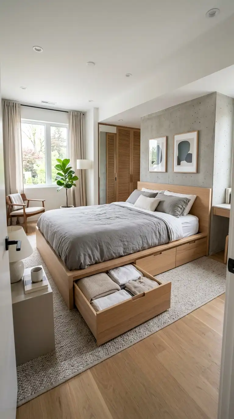 12 Bed with Wardrobe Designs