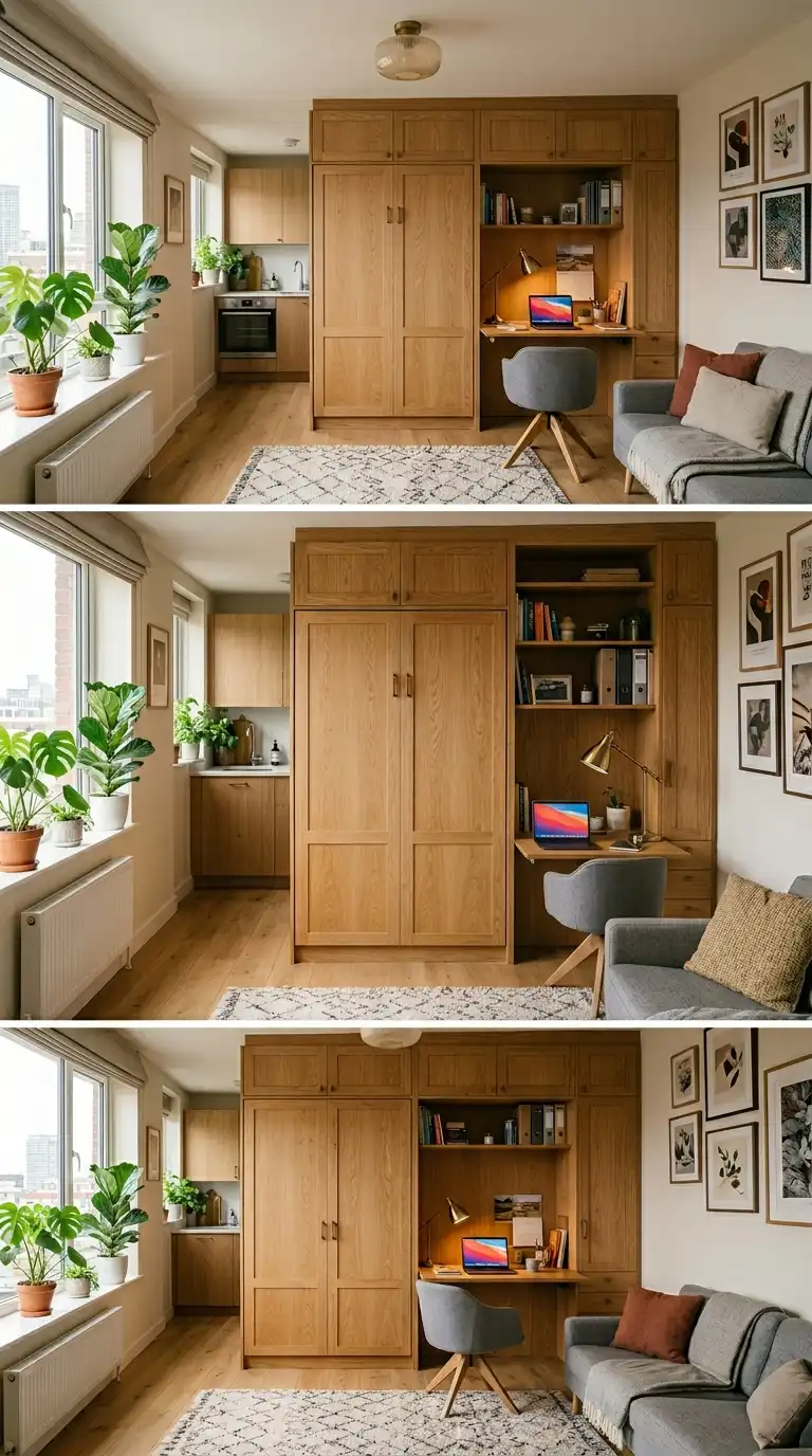 14 Wardrobe with Study Table Designs