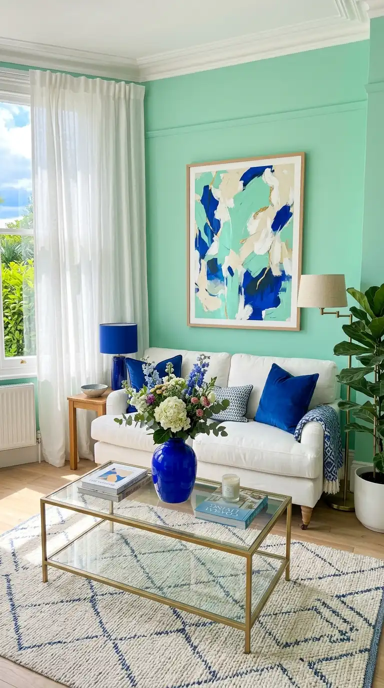 12 Blue and Green Living Room Ideas