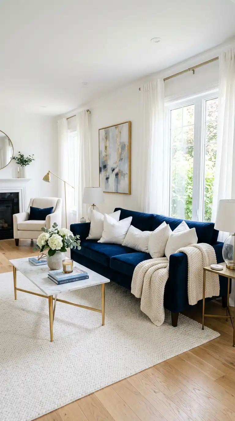 Blue and White Living Room Ideas