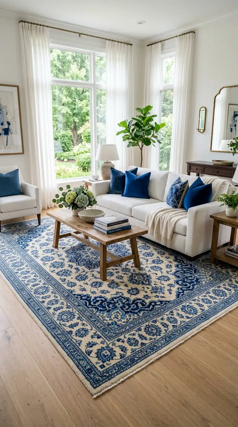 12 Blue and White Living Room Ideas