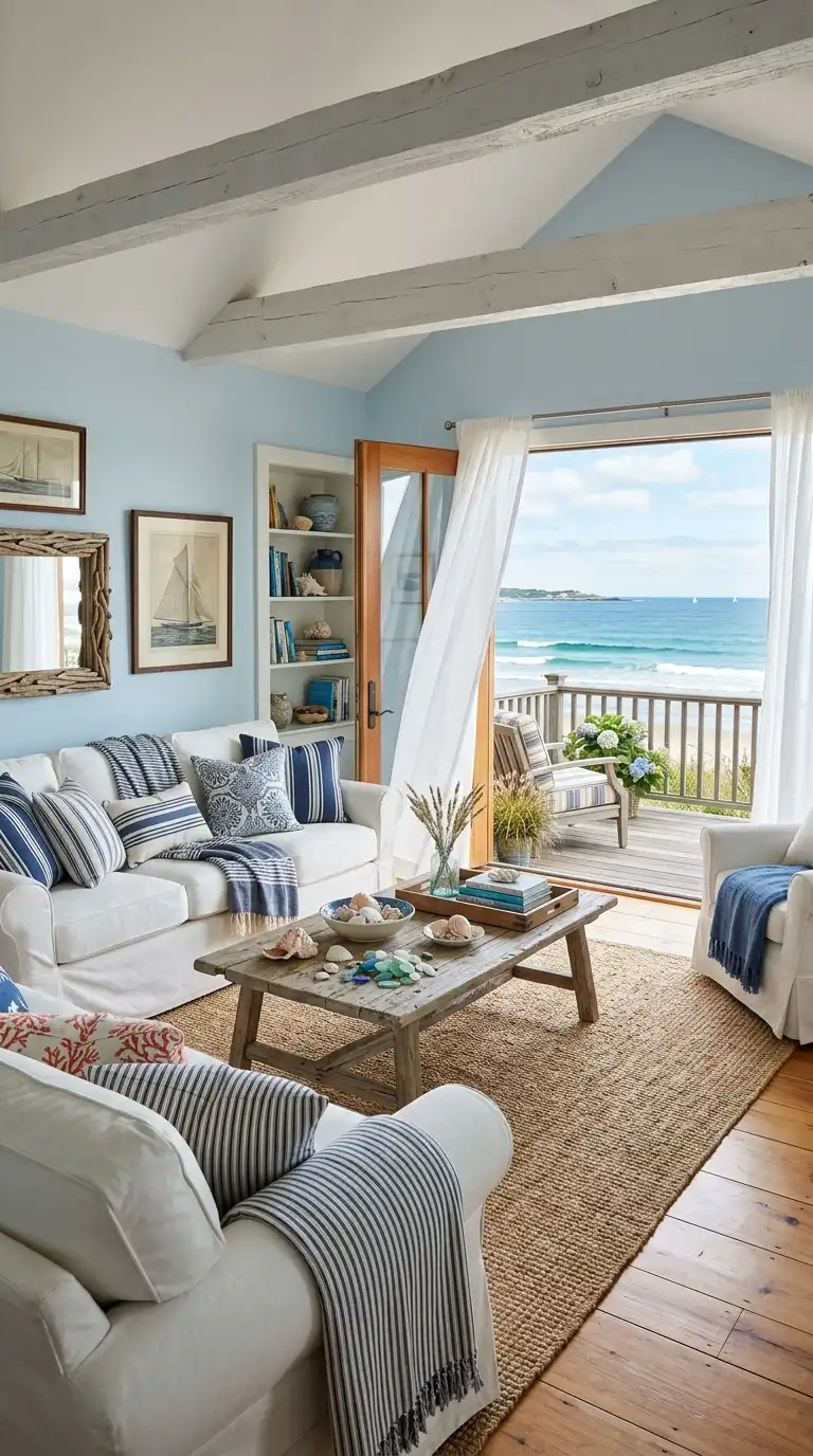 Blue and White Living Room Ideas