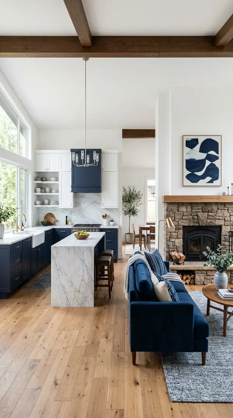 Blue and White Living Room Ideas