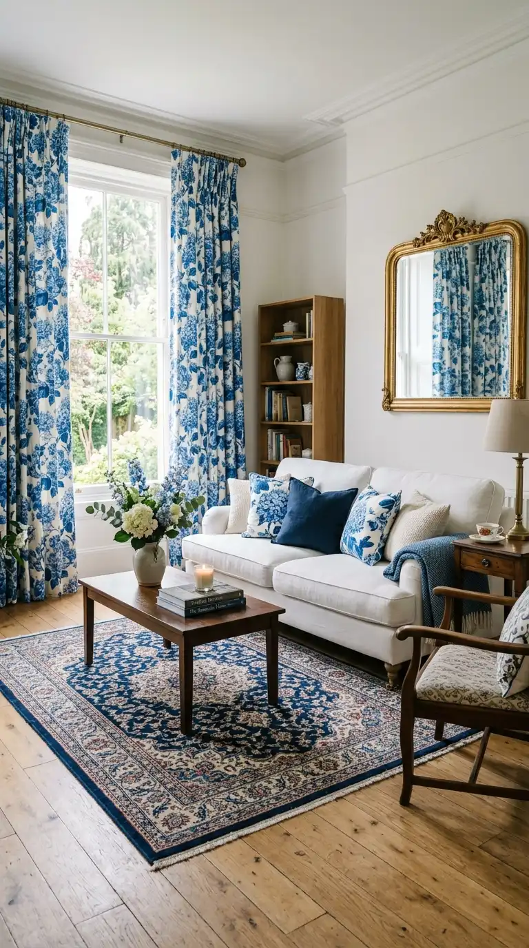 Blue and White Living Room Ideas
