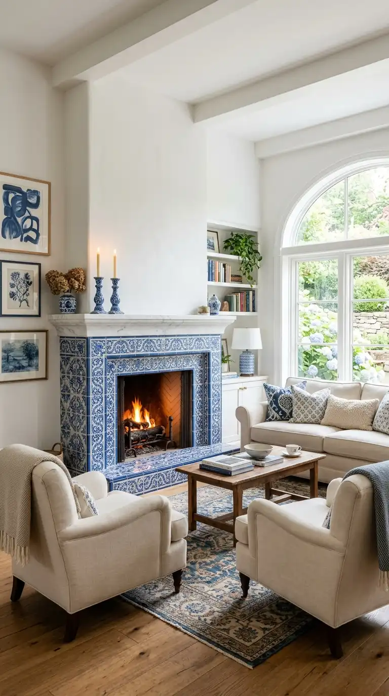 Blue and White Living Room Ideas