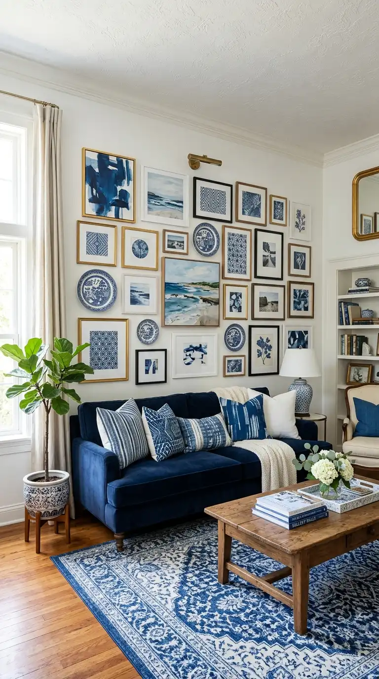 Blue and White Living Room Ideas